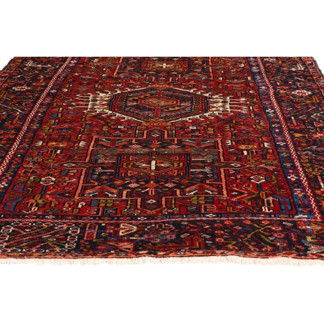 Vintage Persian Karaja Heriz Rug, 04'07 X 06'04 For Sale - Image 4 of 10