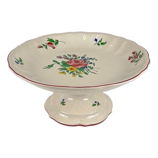 Streetlight Model Fruit Bowl with Pink Pattern from KG Lunéville, 1980s For Sale