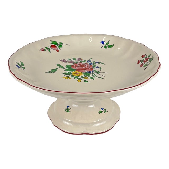 Streetlight Model Fruit Bowl with Pink Pattern from KG Lunéville, 1980s For Sale