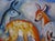 Figurative Forest Fawns by Zoa Ace | Oil on canvas featuring four colorful fawns in a grassy field For Sale - Image 3 of 3