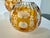 Pair of Vintage Huta Julia Poland Amber Cut-to-Clear Crystal Orb Bowls For Sale - Image 4 of 12