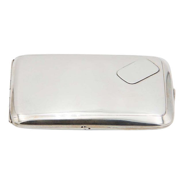 Plain Rectangular Silver Cigarette Case For Sale