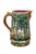 French Country Antique Onnaing Majolica 714 Castle Courtyard Tavern Green Man Jug Pitcher 9" For Sale - Image 3 of 17