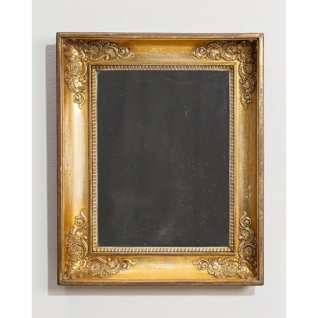 Wood 19th Century France Empire Gold Wood Mirror For Sale - Image 7 of 10