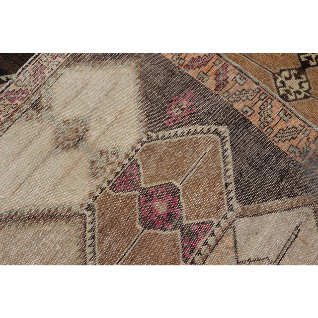 Vintage Turkish Kars Gallery Runner With Rich Geometric Motifs and Earthy Tones 6'0"x14'8" For Sale - Image 10 of 10