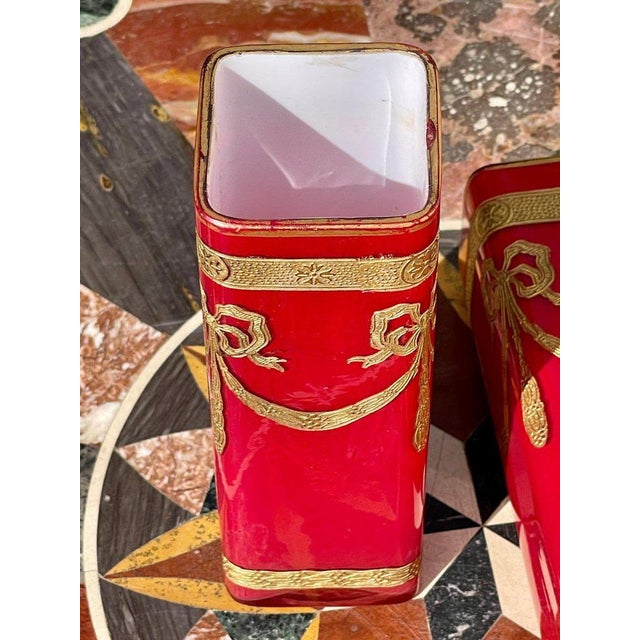 Glass Vases, Set of 2 For Sale - Image 6 of 13