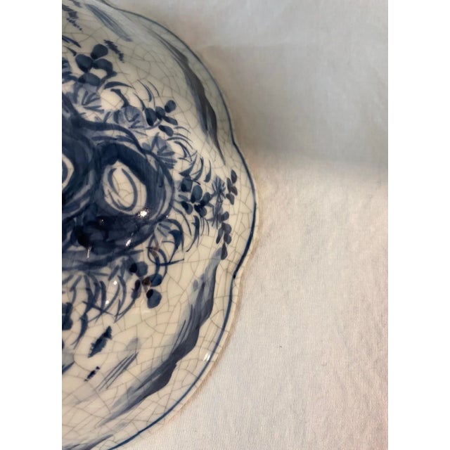 1980s Vintage Blue and White China Bowl For Sale - Image 5 of 11