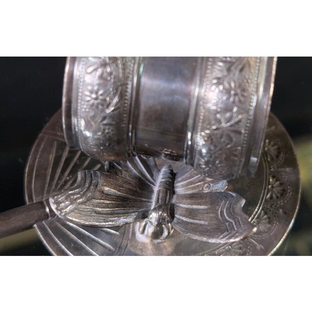Late 19th Century Antique Rogers & Bros Silverplate Aesthetic Movement Napkin Ring With Butterfly and Fan, c.1870s-1880s For Sale - Image 5 of 8