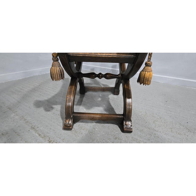 Brown Walnut X Framed Stool, 1880s For Sale - Image 8 of 16