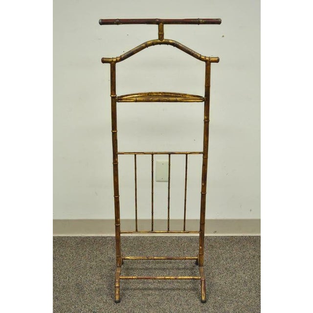 Vintage Mid Century Italian Hollywood Regency Gold Gilt Faux Bamboo