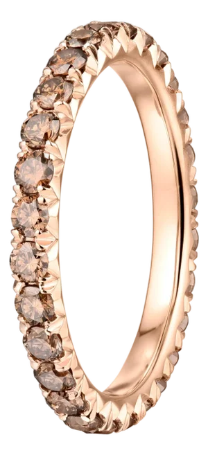 1.10 Carat Micro-Pave Fall Colors Diamond Eternity Wedding Band In Rose Gold