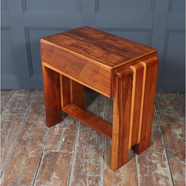 English Art Deco Walnut and Inlaid Console Table, 1930 For Sale - Image 15 of 18