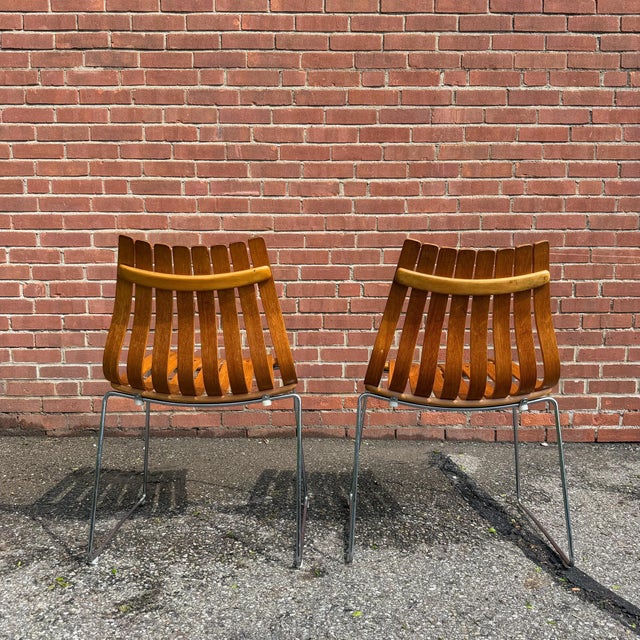 Mid 20th Century Mid 20th Century Pair of Attributed Hans Brattrud Teak Bentwood “Scandia” Chairs for Hove Mobler For Sale - Image 5 of 12