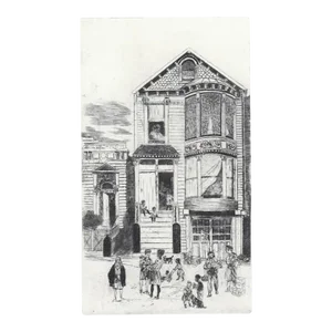 1915 John Winkler Old House on Pine Street Etching