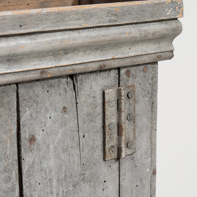 Primitive Cabinet With Shelf Gray France Early 20th Century For Sale - Image 12 of 14