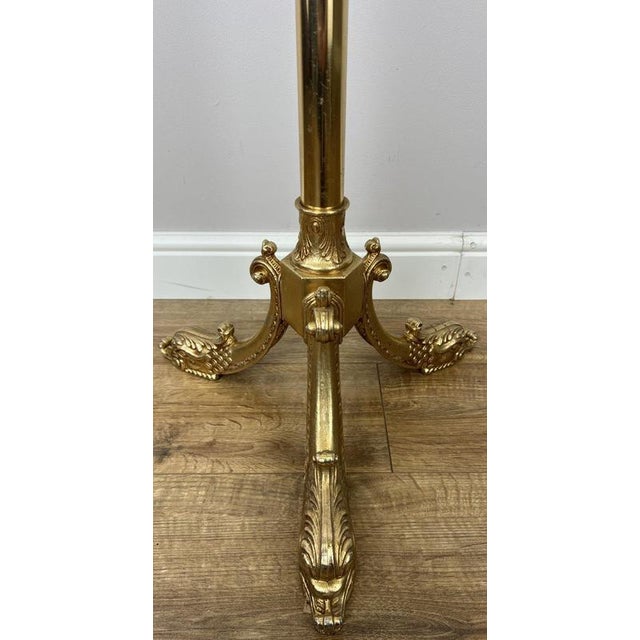 Metal Vintage French Ornate Brass Coat Rack For Sale - Image 7 of 14