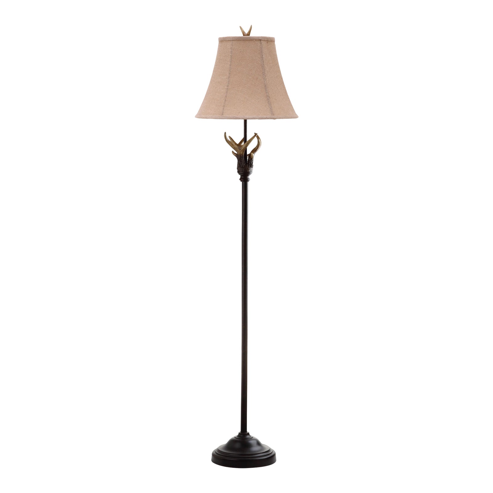62-Inch H Faux Antler Floor Lamp - Brown | Chairish