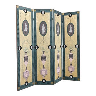 English Early 20th Century Bloomsbury Group Folding Screen For Sale