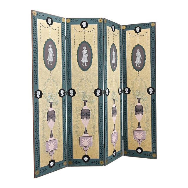 English Early 20th Century Bloomsbury Group Folding Screen For Sale