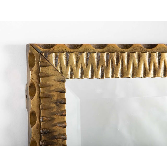 French Art Deco Bronze Wall Mirror in the Style of Edgar Brandt, 1920's For Sale - Image 12 of 14