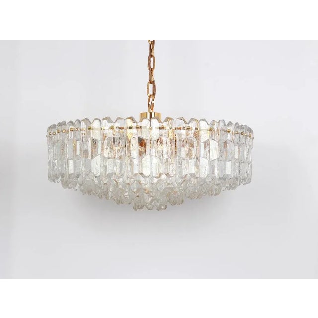 Large Gilt Brass Glass Chandelier Palazzo from Kalmar, Austria, 1970s For Sale - Image 3 of 15