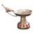 Metal Bird-Handled Altar Candle Holder With Red Jewels For Sale