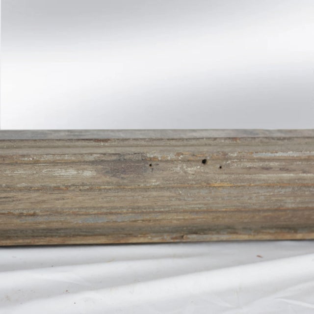 Vintage Rustic Wooden Rectangular Wall Mirror For Sale - Image 9 of 11