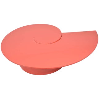 Postmodern Statement Coffee Table in Red/Orange Lacquer For Sale