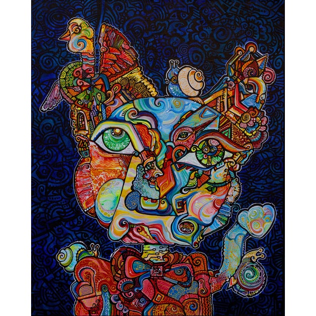 This is a one-of-a-kind original cubist painting by San Diego artist, Alexander Arshansky. Its dimensions are 30" x 24" x...