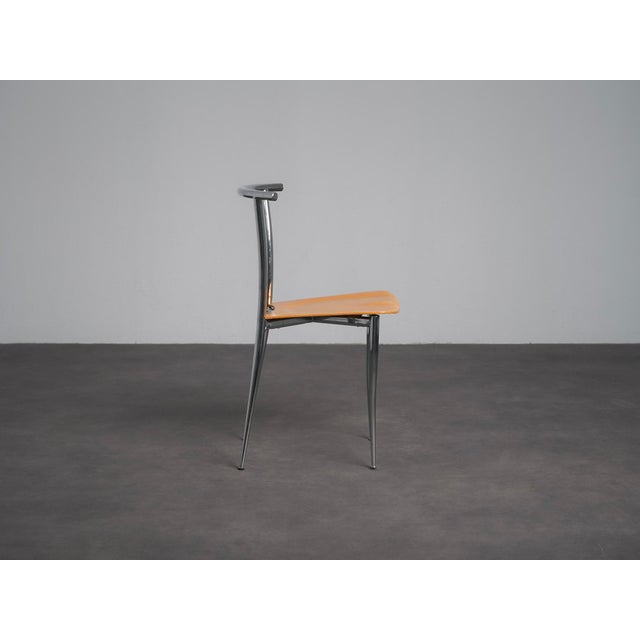 Postmodern Chrome Dining Chairs from Segis, Italy, 1990s, Set of 4 For Sale - Image 4 of 11