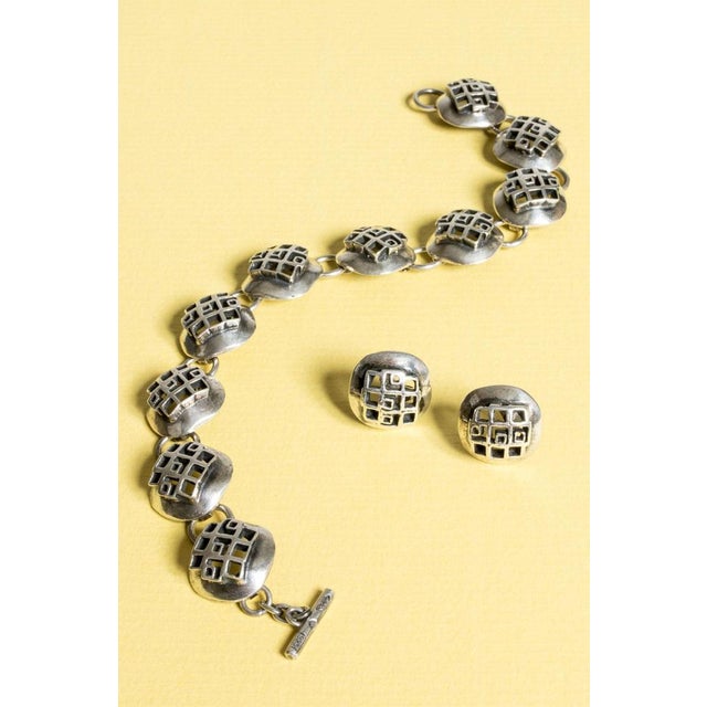 1970s Mid-Century Silver Earrings by Liisa Vitali, 1970s, Set of 2 For Sale - Image 5 of 6