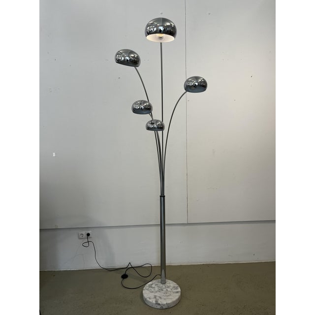 Modern Arc 5-Arm Floor Lamp attributed to Cottex, Sweden, 1970s For Sale - Image 3 of 10