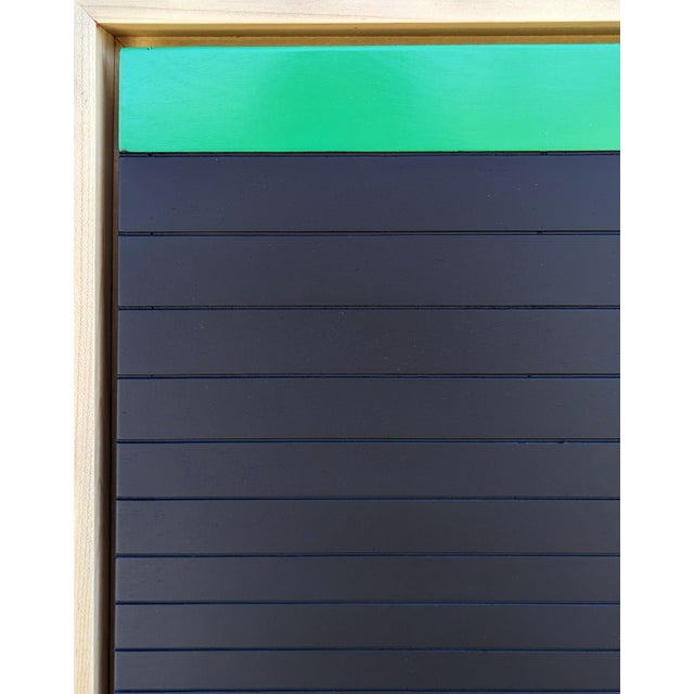 Contemporary Matthew Reeves Contemporary Black and Green Linear Abstract Geometric Groove Painting, 2022 For Sale - Image 3 of 9
