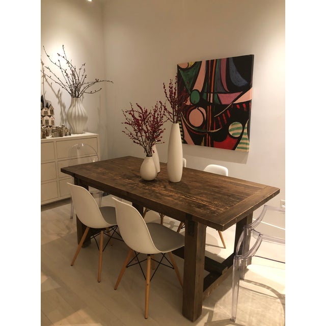 Restoration Hardware Reclaimed Wood & Zinc Strap Rectangular Dining