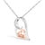 Contemporary 14K Rose Gold Plated Sterling Silver Diamond Accent Mom Heart Pendant Necklace For Sale - Image 3 of 5
