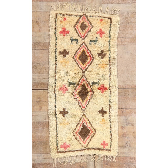 Vintage Azilal Moroccan Rug, 03'00 X 06'04 For Sale - Image 10 of 10