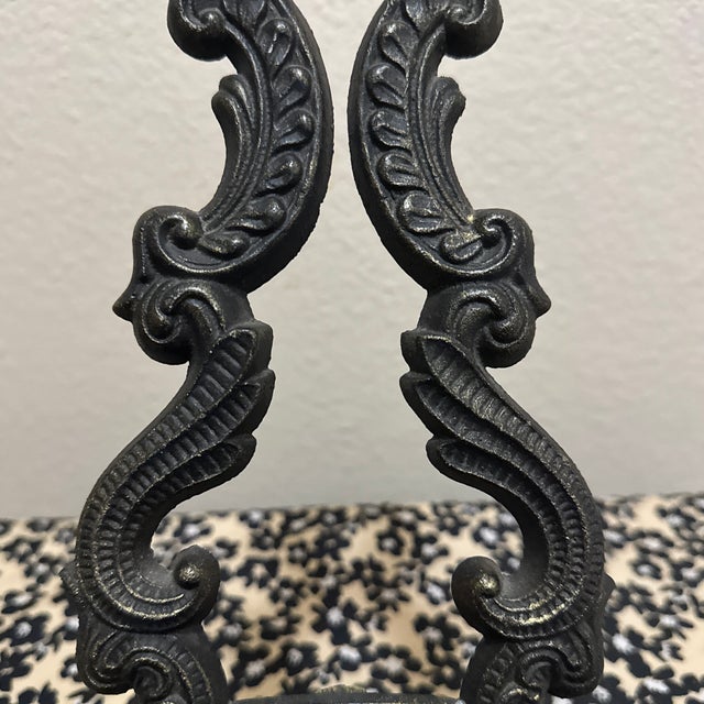 Victorian 19th-Century Victorian-Style Ornate Cast Iron Tabletop Display Easel For Sale - Image 3 of 8