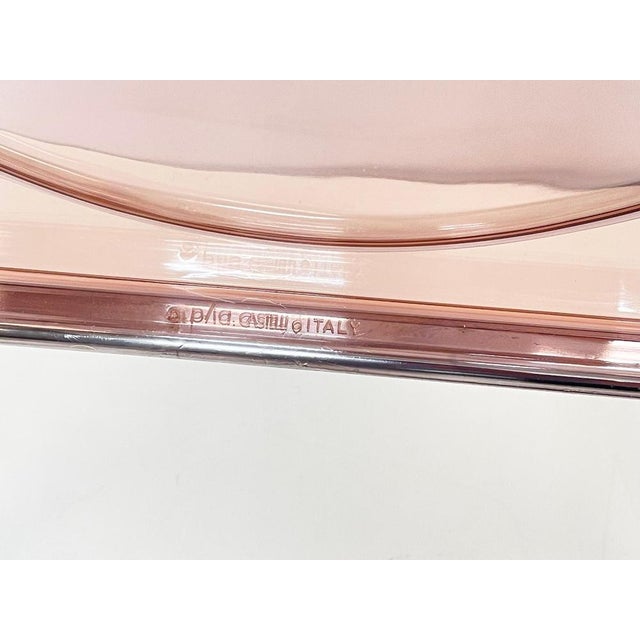 Acrylic Glass Pink and Chrome Plia Chairs by Piretti for Castelli, Italy, 1970s, Set of 4 For Sale - Image 9 of 18