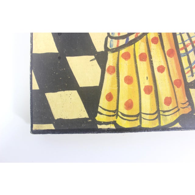 1970s Vintage Mexican Day of the Dead Folk Art Painting For Sale - Image 5 of 11