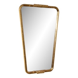Trapezoidal Wall Mirror in the Style of Osvaldo Borsani, Probably Italy, Mid-20th Century For Sale