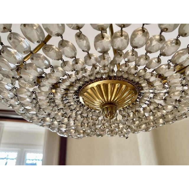 Gold 10-Light Chandelier in Bronze and Cut Crystal, 1960s For Sale - Image 8 of 14