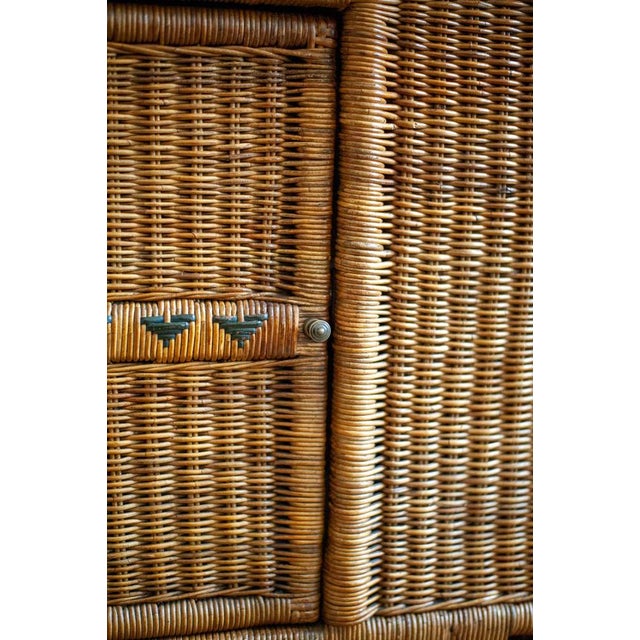 1960s Small Woven Bamboo Sideboard, 1960s For Sale - Image 5 of 13