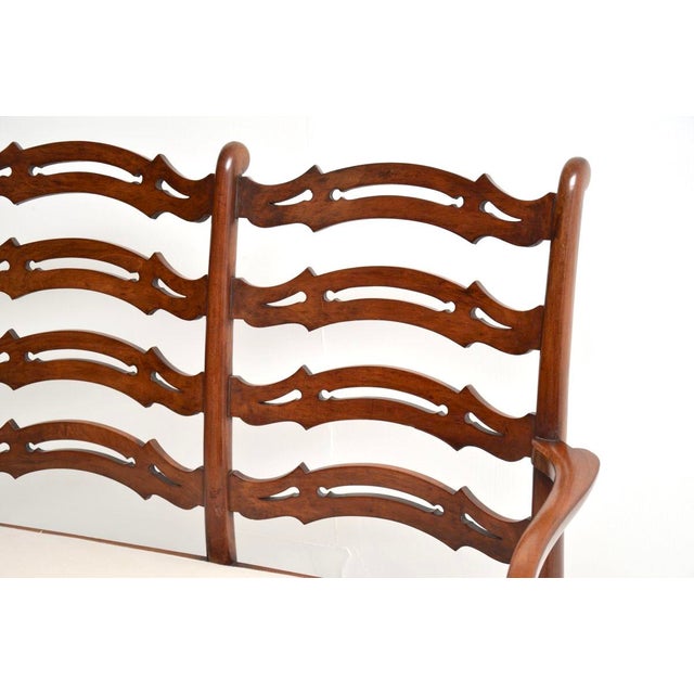 Brown Antique Georgian Ladderback Settee, 1820s For Sale - Image 8 of 12