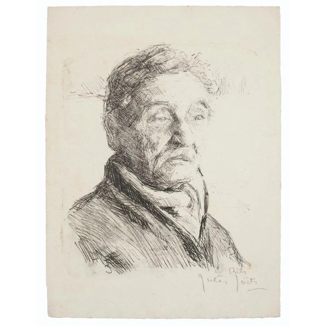 Portrait is an original Lithograph on paper, realized by Jules Joets, hand signed at the bottom right i. The state of...