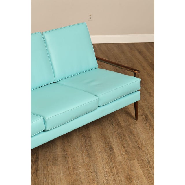 Mid Century Modern Oak Three-Seat Sofa For Sale - Image 15 of 18