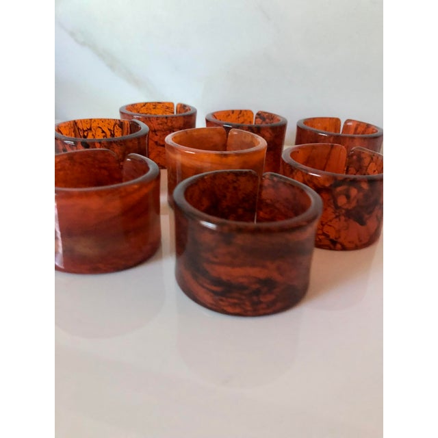 A fabulous set of Vintage Tortoise Lucite Napkin Rings (set of 8) that will look amazing on your next al fresco...