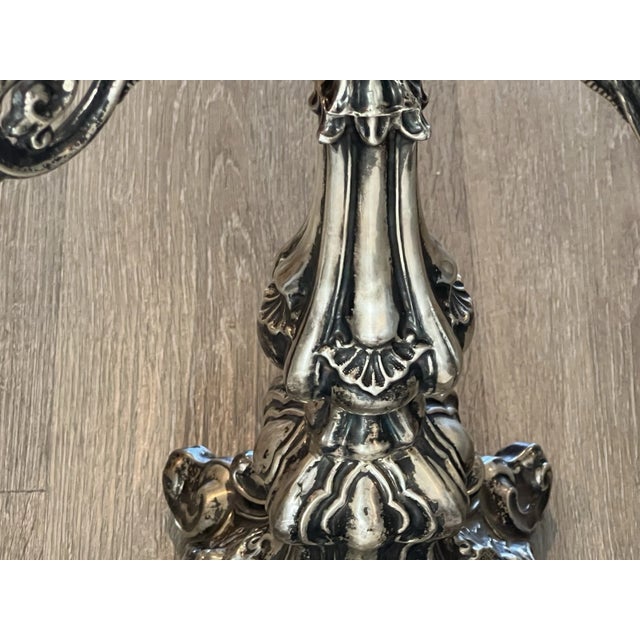 Liberace Collection Sterling Silver 22.5" Candelabra With Christie's Provenance For Sale - Image 13 of 18