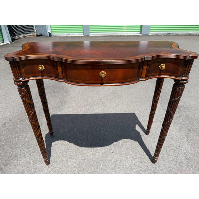 Maitland Smith Flame Mahogany Federal Style Console Table For Sale In Naples, FL - Image 6 of 10