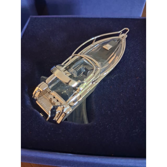 Transparent Swarovski Crystal Memories Power Boat Figurine For Sale - Image 8 of 10