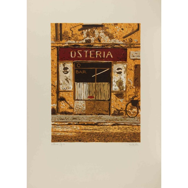 Antonio Saliola, The Osteria, Lithograph, 1990s For Sale